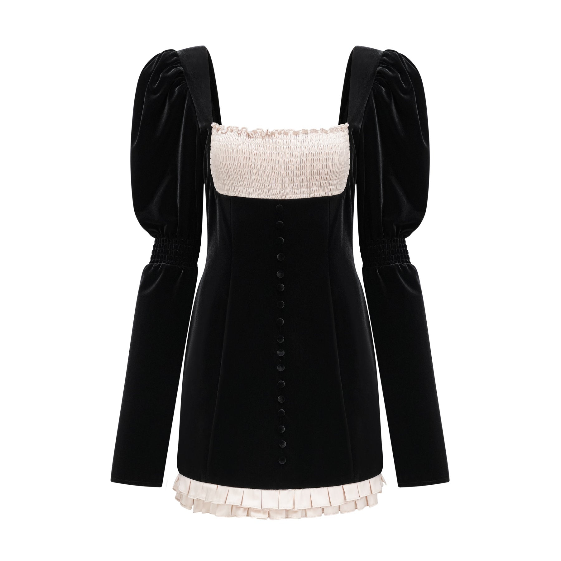 Coralie longsleeved velvet mini dress