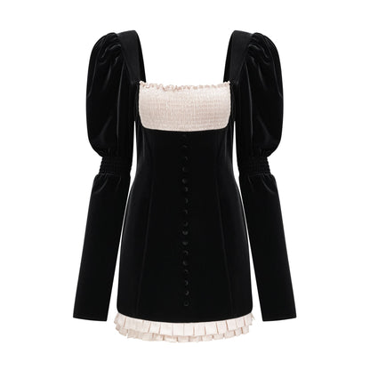 Coralie longsleeved velvet mini dress