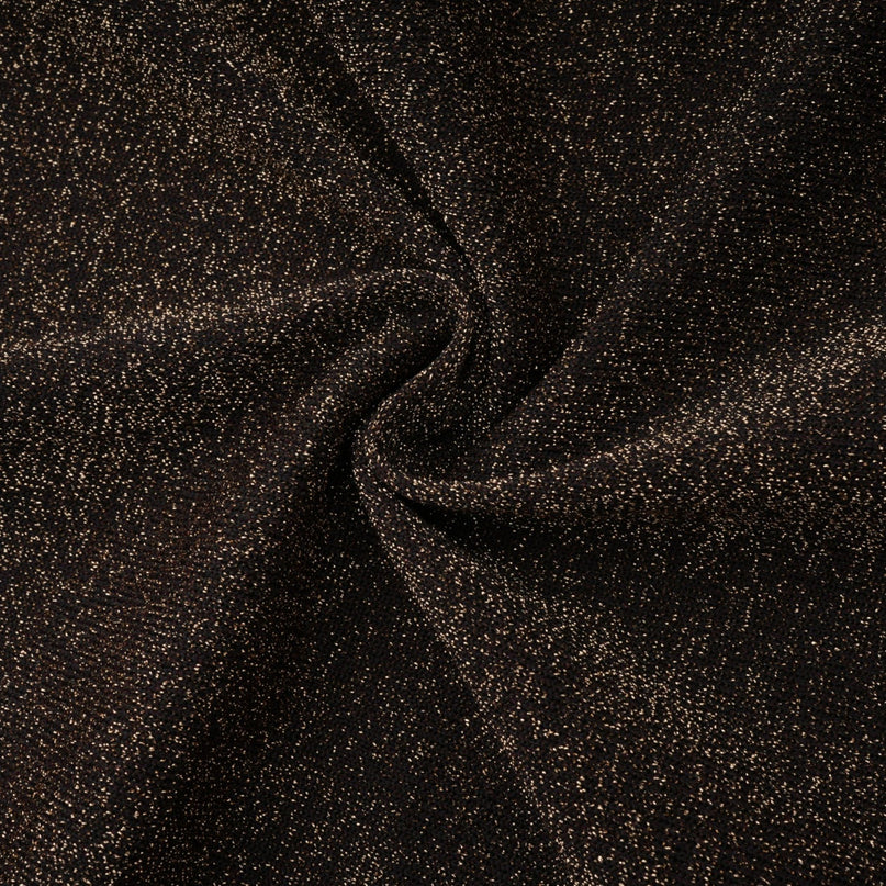 Cordélia brown metallicthreading ribbed midi dress