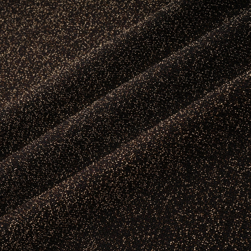 Cordélia brown metallicthreading ribbed midi dress