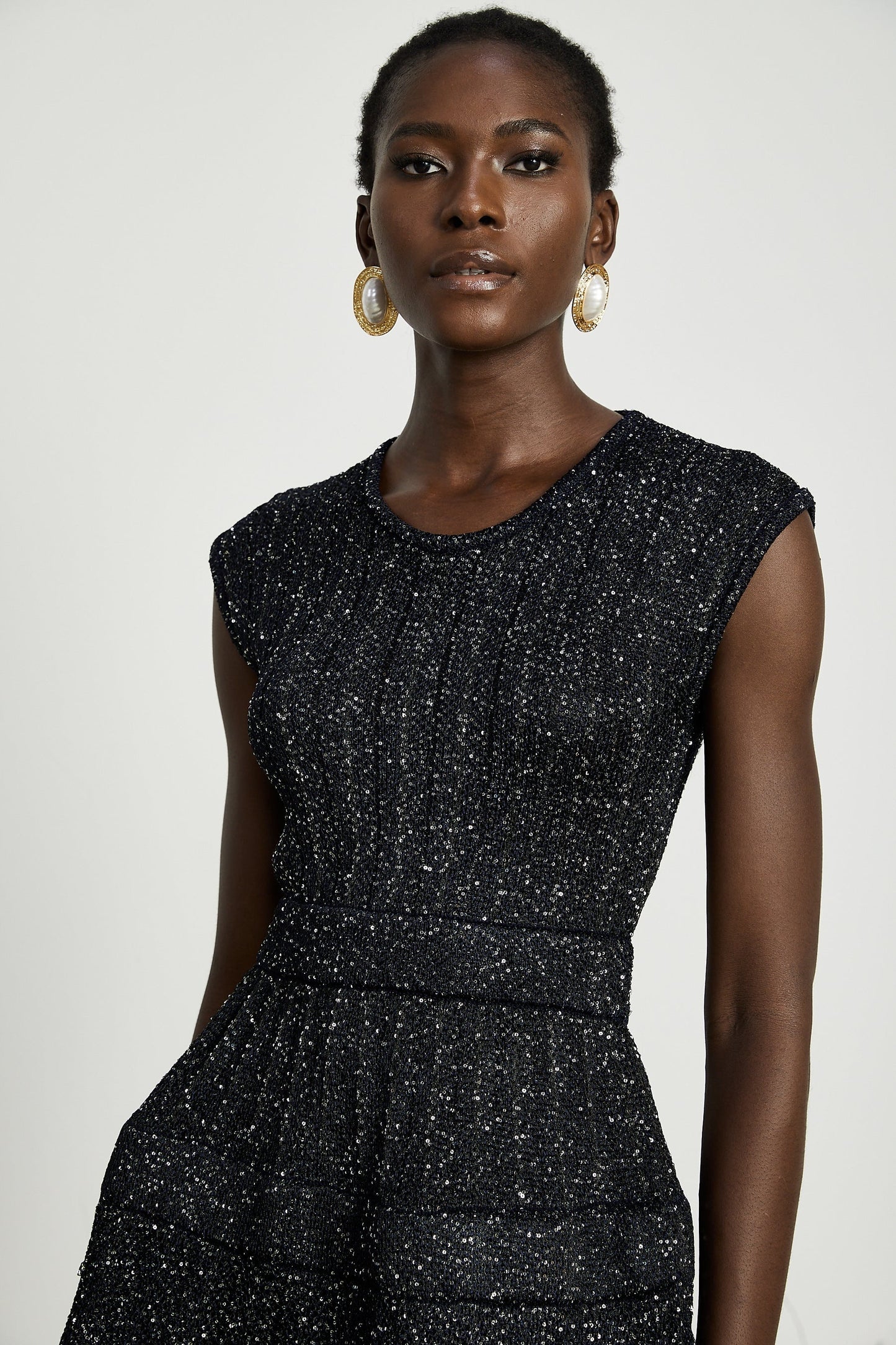Cordelia sequinembellished tiered mini dress