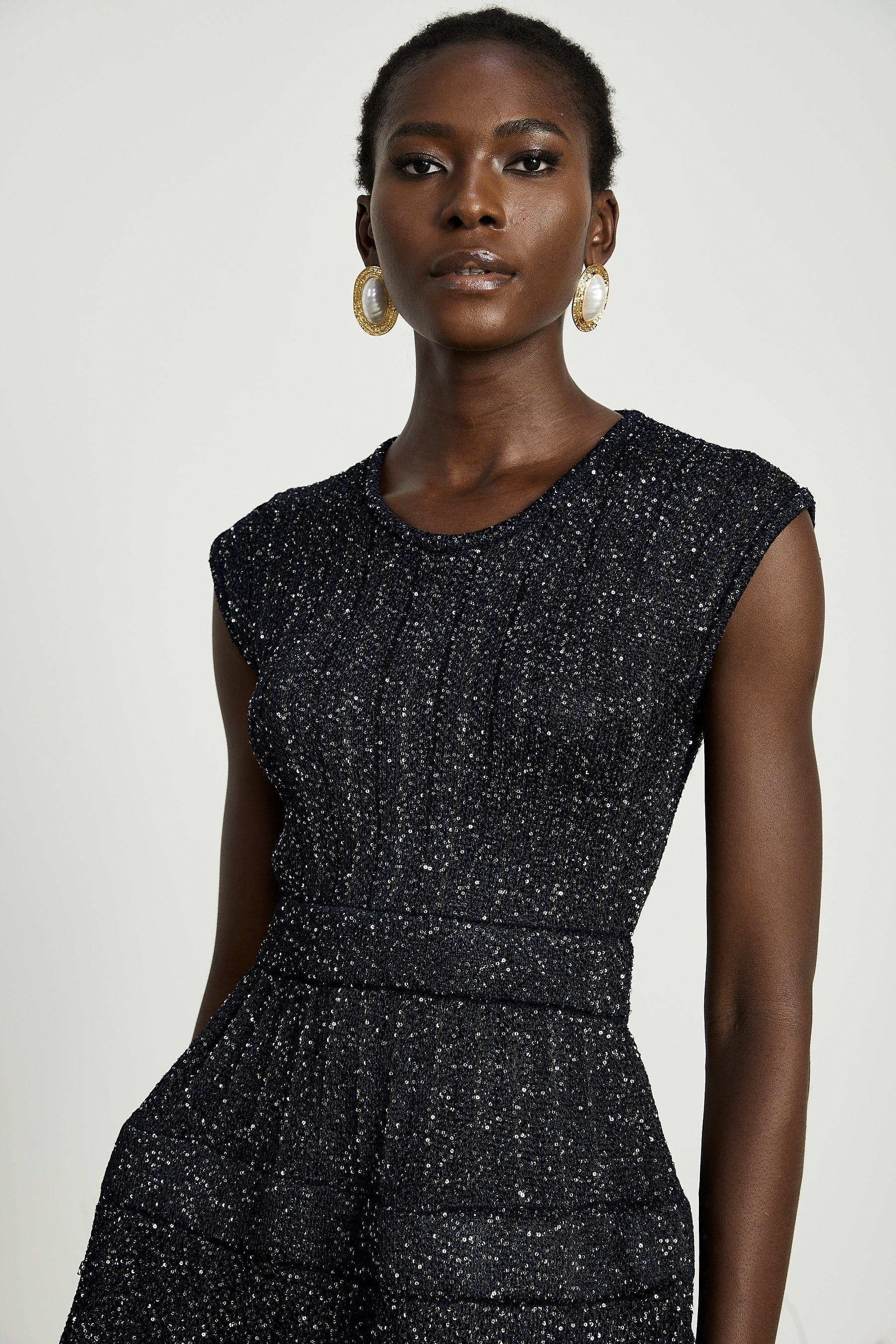 Cordelia sequinembellished tiered mini dress