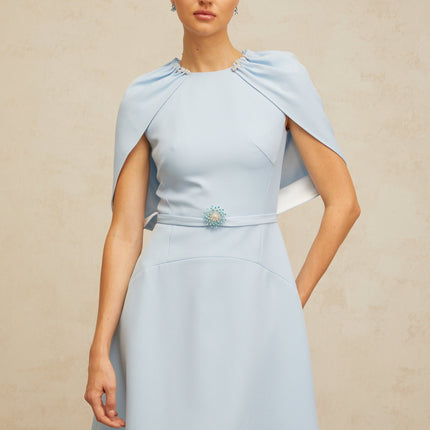Cosima Blue Crystal Embellished Midi Dress