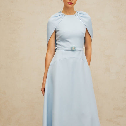 Cosima Blue Crystal Embellished Midi Dress