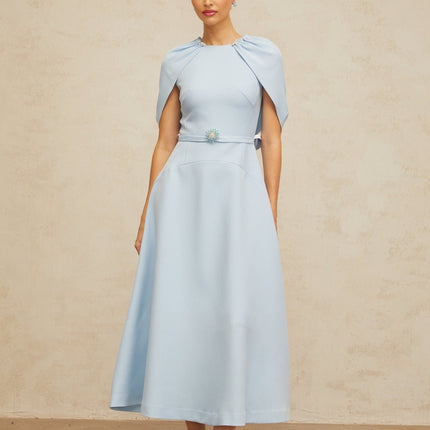 Cosima Blue Crystal Embellished Midi Dress