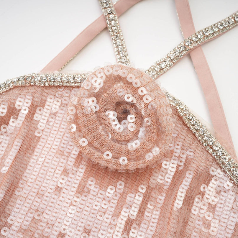Costanza Sequin Mini Dress Neutrals