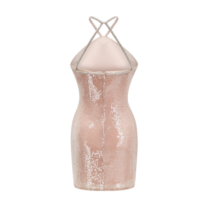 Costanza Sequin Mini Dress Neutrals