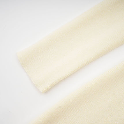 Costanza White Knitted Midi Dress with Pleated Design