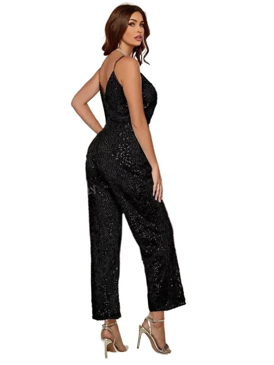 Crazy Womens Summer Oversized Sequined Jumpsuit For Concerts