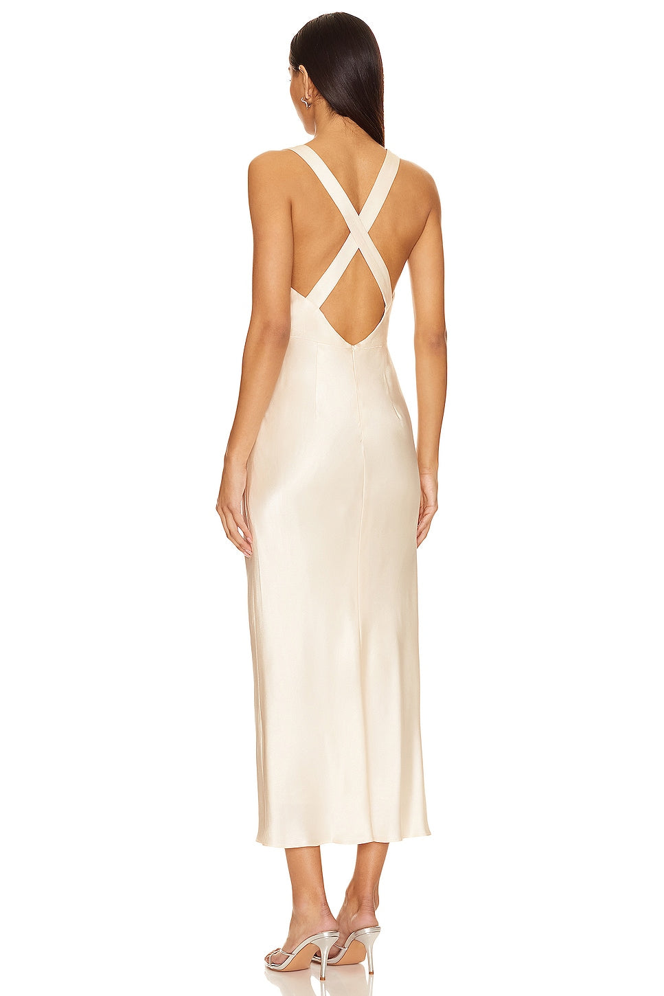 Cream Azzurra Bridal Dress in Midweight Satin Fabric