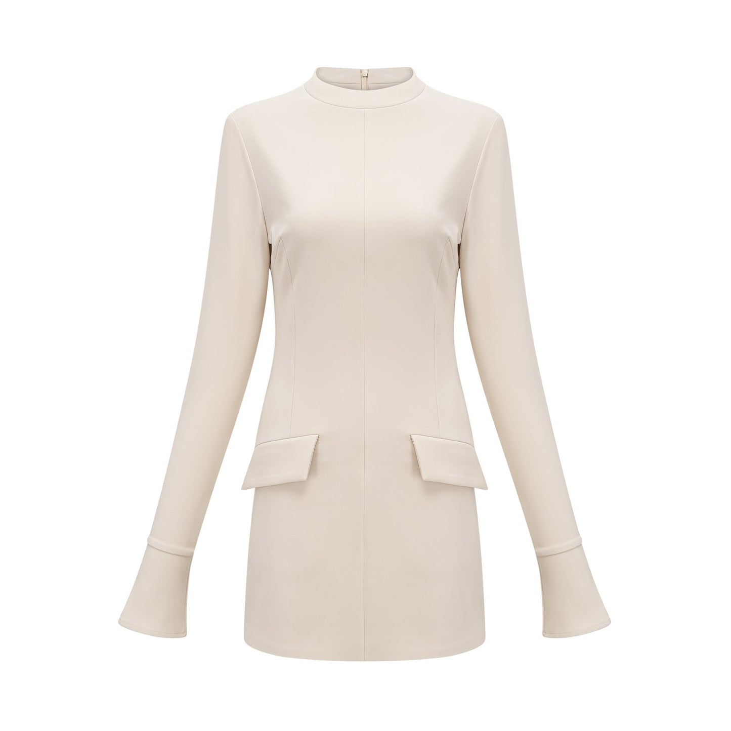 Creamwhite fitted mini dress by Chloé on a plain background