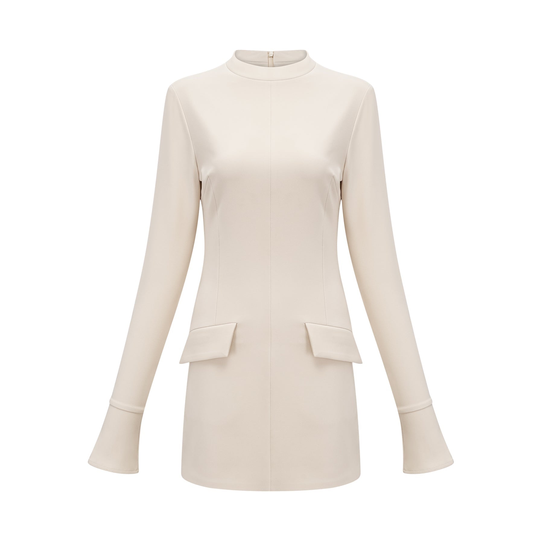 Creamwhite fitted mini dress by Chloé on a plain background
