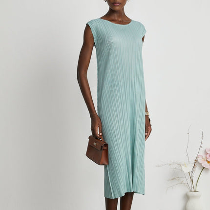 Cynthia Mint Green Dress Coat Set Knitted Pleated Elasticated Cuffs