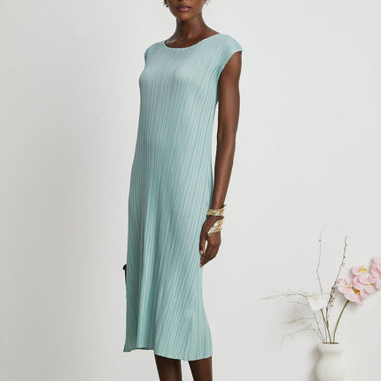 Cynthia Mint Green Dress Coat Set Knitted Pleats Elasticated Cuffs