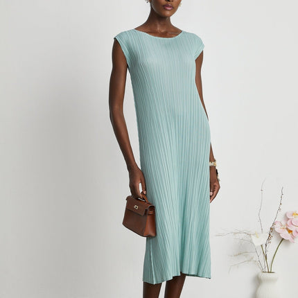 Cynthia Mint Green Dress Coat Set Knitted Pleats Elasticated Cuffs