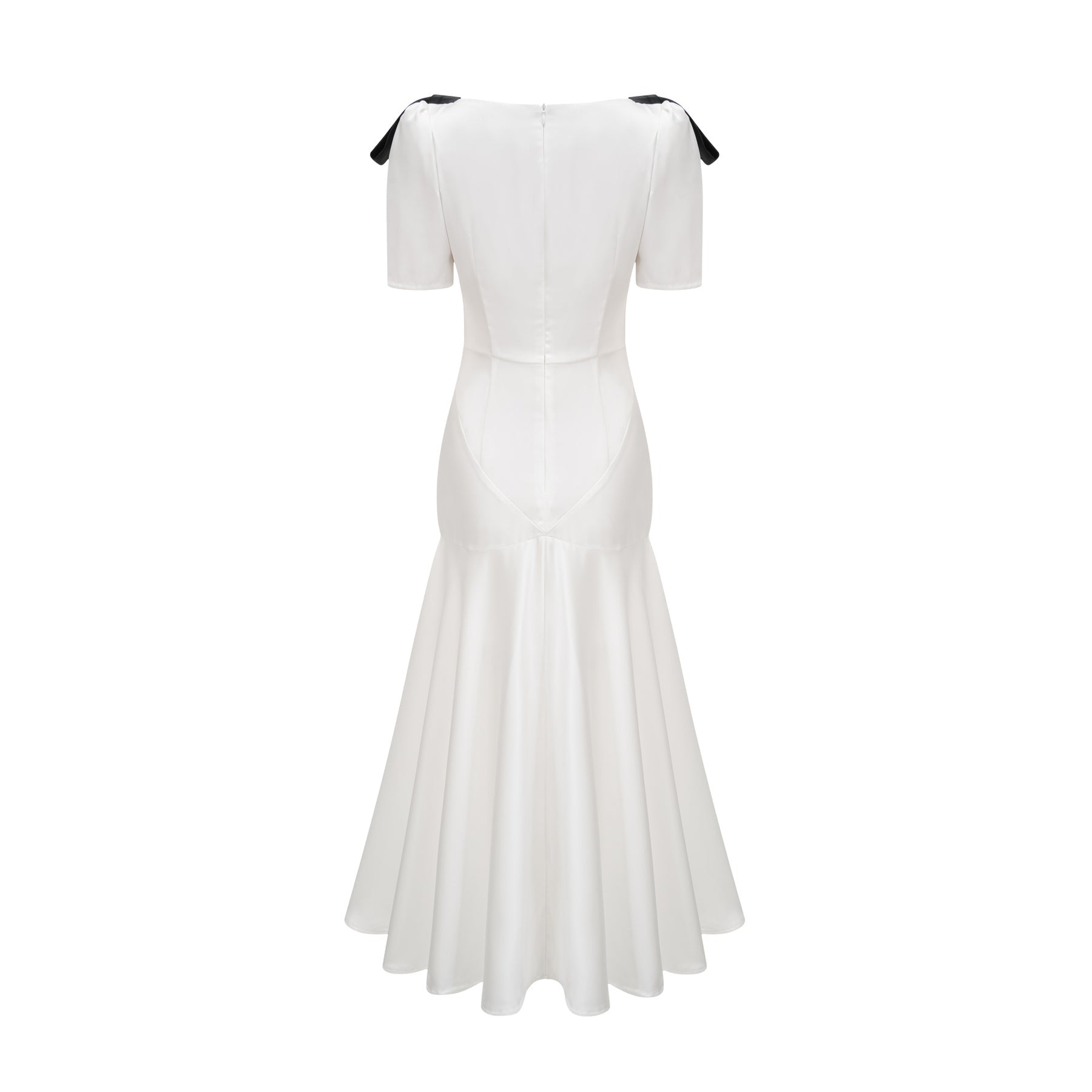 Cyrielle ribbondetail puffsleeve maxi dress