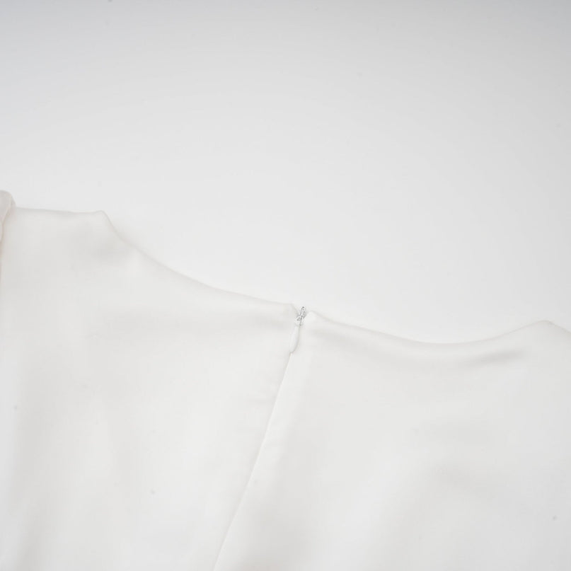 Cyrielle ribbondetail puffsleeve maxi dress