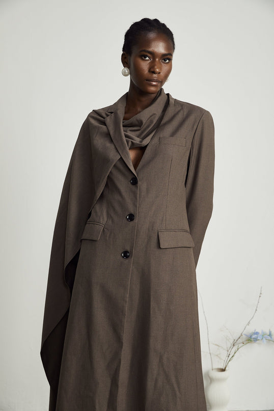 Cyrielle scarfneck trench coat