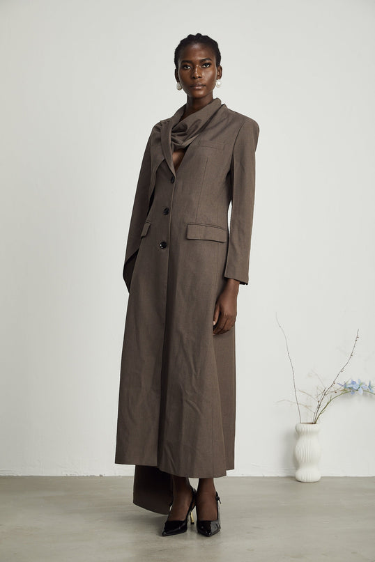 Cyrielle scarfneck trench coat