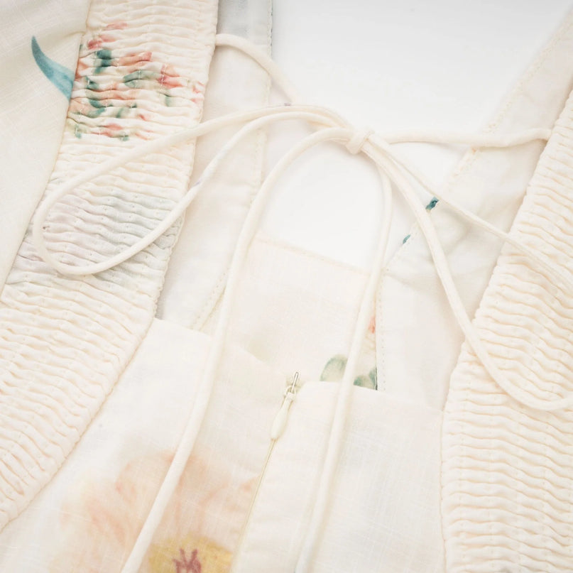 Cyrielle Vneck floralprint midi dress