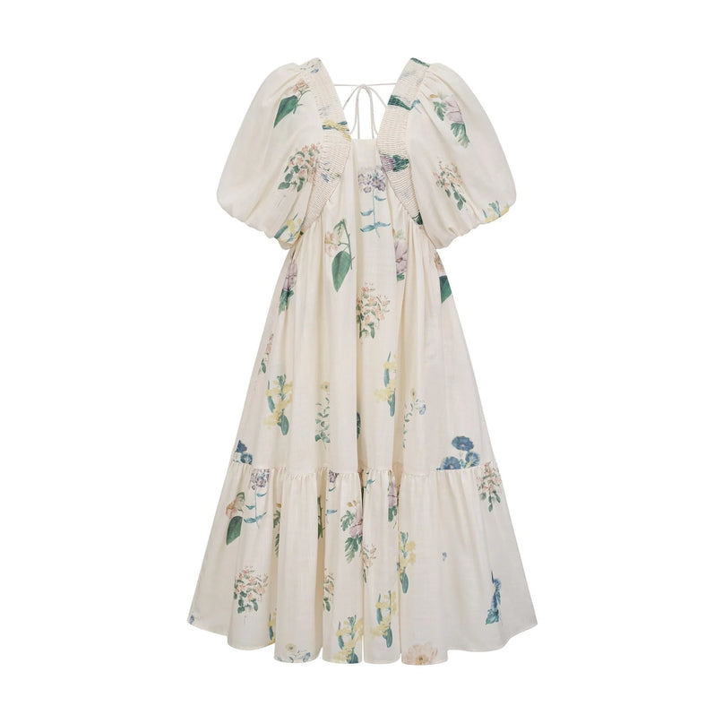 Cyrielle Vneck floralprint midi dress