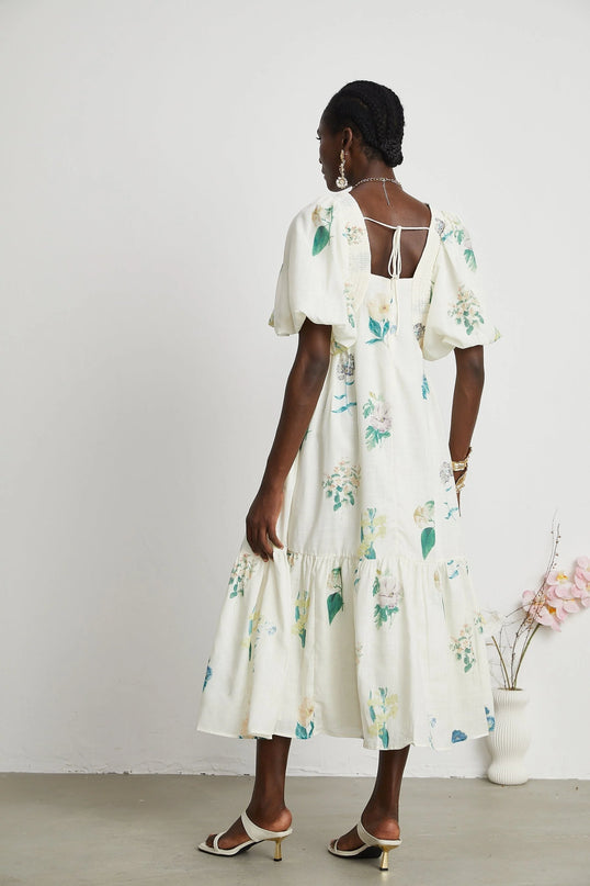 Cyrielle Vneck floralprint midi dress
