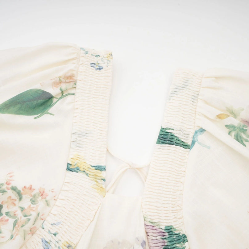 Cyrielle Vneck floralprint midi dress