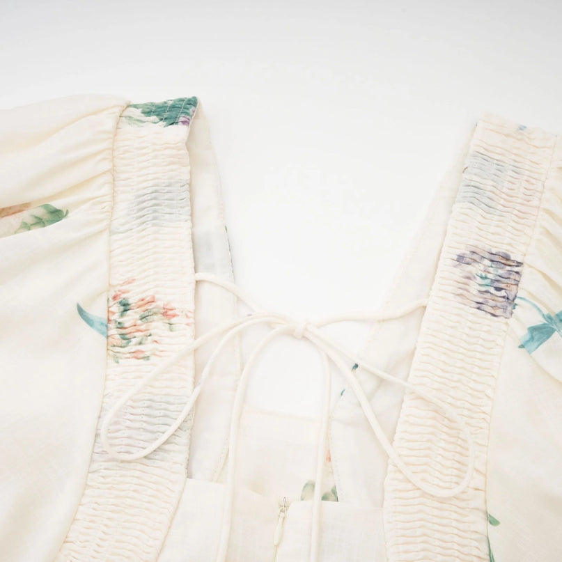 Cyrielle Vneck floralprint midi dress