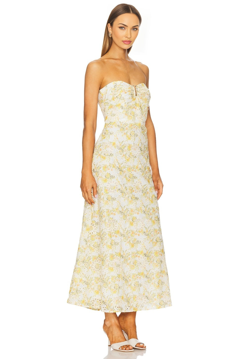 Lora Broderie Maxi Dress Bardot