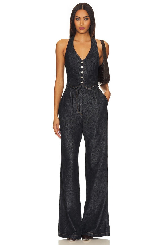 X Isadore Denim Jumpsuit Amanda Uprichard