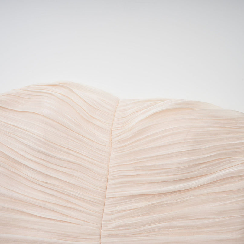 Dakota Maxi Dress Neutrals Glitter Pleated Ruffled Half Lining Rear Zip Fastening