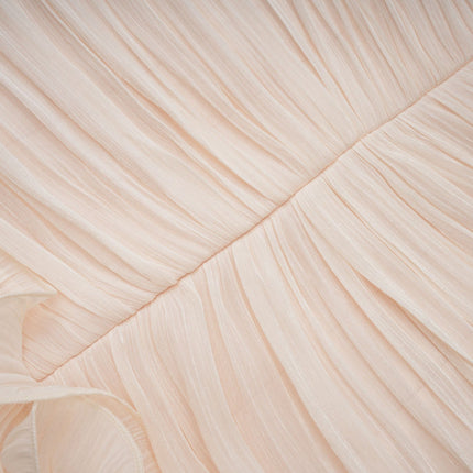 Dakota Neutrals Glitter Maxi Dress Terylene Fiber Corset Strapless Pleated Ruffled Half Lining Rear Zip Fastening
