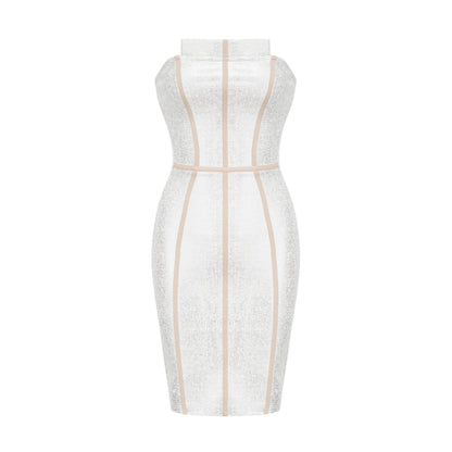 Danica silver bandage mini dress