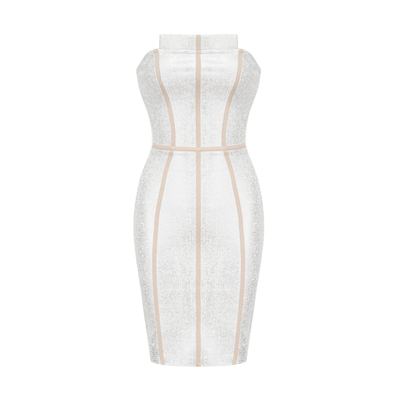 Danica silver bandage mini dress