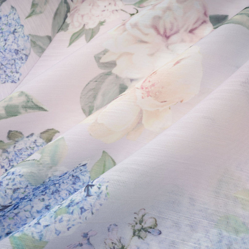 Daniela Pink Floral Print Mini Dress with Belted Waist Long Sleeves and Flounced Skirt