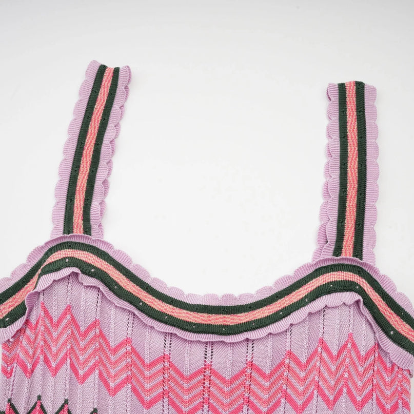 Daphné contrastcolor knitted midi dress