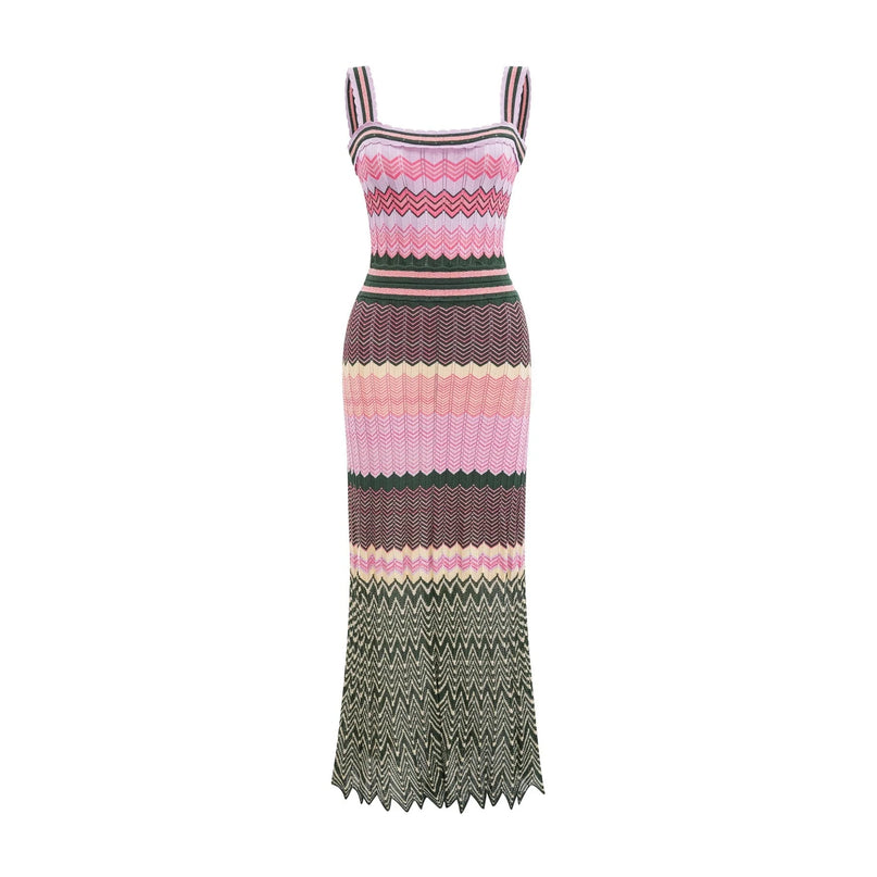Daphné contrastcolor knitted midi dress