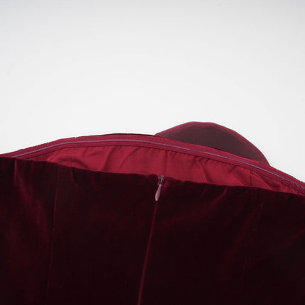 Daphne Red Velvet Floral Applique Mini Dress