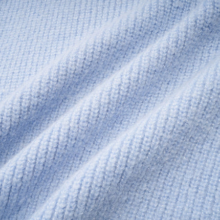 Daria Blue Knit Matching Set Blouse Skirt Luxury Acrylic Fashionista Elegance