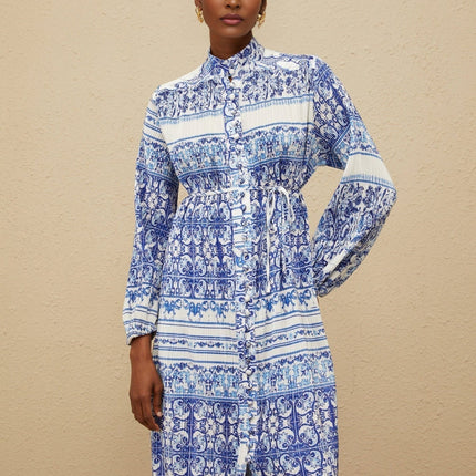 Daria Blue Paisley Cardigan Trousers Set