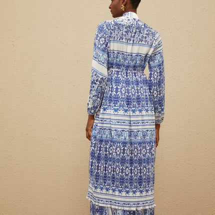 Daria Blue Paisley Cardigan Trousers Set