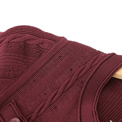 Daria in Red Cable Knit Cardigan