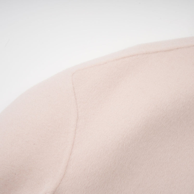 Dayana Pink Wool Coat with Faux Fur Detailing Crystal Buttons Patch Pockets Mock Neck Long Sleeves Diagonal Placket Front Button Fastening Fox Fur Environmentally-Friendly Farms Luxury Glamour Elegance