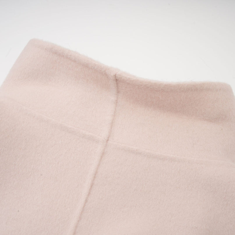 Dayana Pink Wool Coat with Faux Fur Detailing Crystal Buttons Patch Pockets Mock Neck Long Sleeves Diagonal Placket Front Button Fastening Fox Fur Environmentally-Friendly Farms Luxury Glamour Elegance