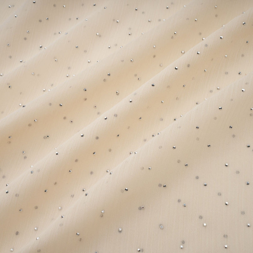 Delaney Vanilla Cream Halterneck Stud Embellished Midi Dress