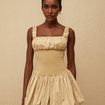 Delilah Mini Dress in Neutrals
