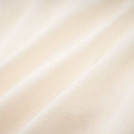 Delilah Ruffled Trim Top in Neutrals 70% Cotton 30% Silk Long Sleeves Mock Neck Front Button Fastening