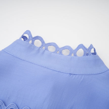 Delizia Blue Mini Dress with Cut-Out Details and Belted Waist