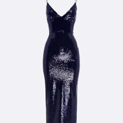 Delizia Navy Blue Dress with Vintage Vibes A-LINE silhouette stand neckline natural waist mid-calf pullover style solid patterned refined taste sophistication