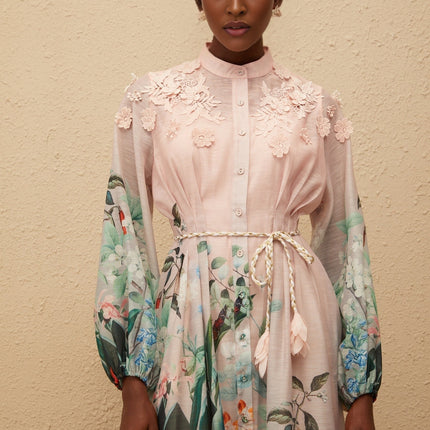 Delphine Green Floral Print Maxi Dress